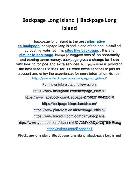 backpage long.island|Long Island